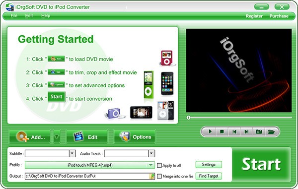 iOrgSoft DVD to iPod Converter
